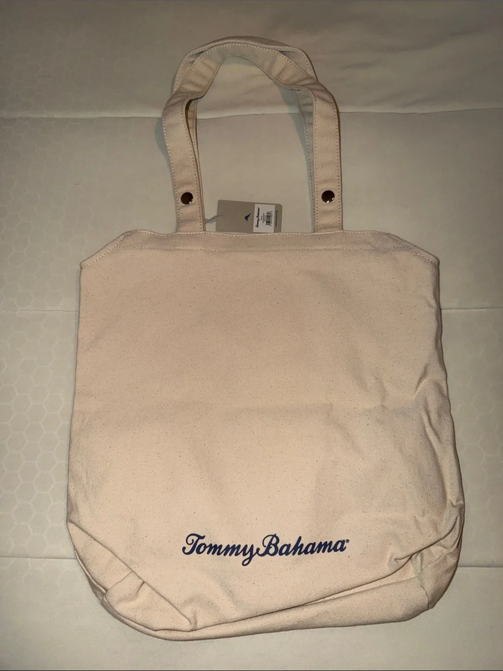 Tommy Bahama Pineapple Canvas Tote in Pink & Navy